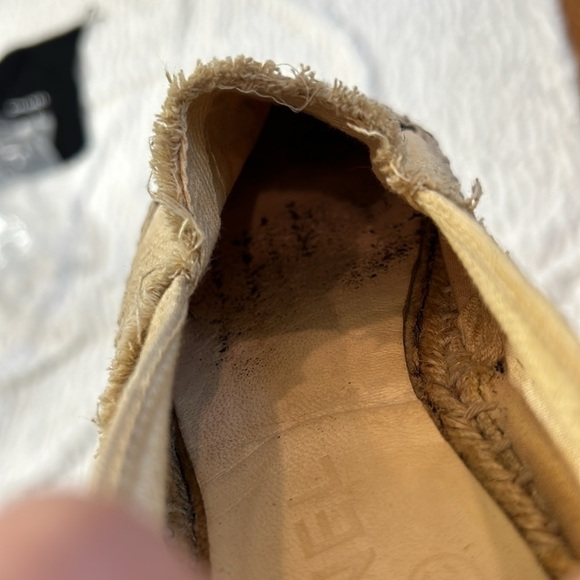 Chanel interlocking CC canvas cloth Espadrille cream/black toe women’s size 38 - Picture 9 of 12